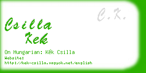 csilla kek business card